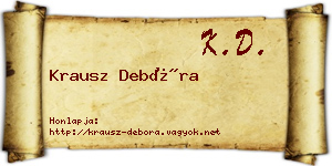Krausz Debóra névjegykártya