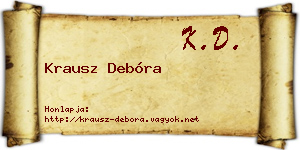 Krausz Debóra névjegykártya